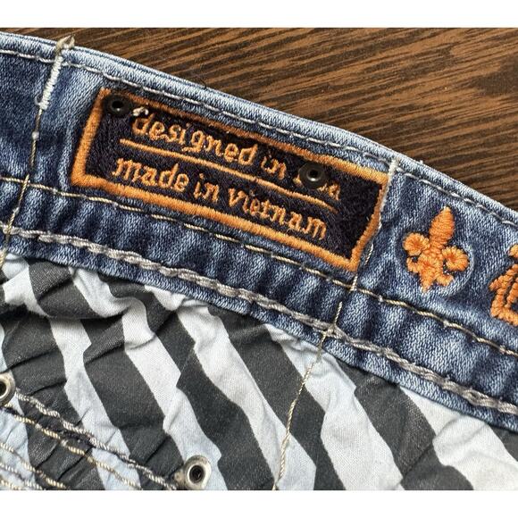 Rock Revival Brayen Straight Mens Size 36x 29 Distressed Embroidered Contrast - Picture 9 of 15